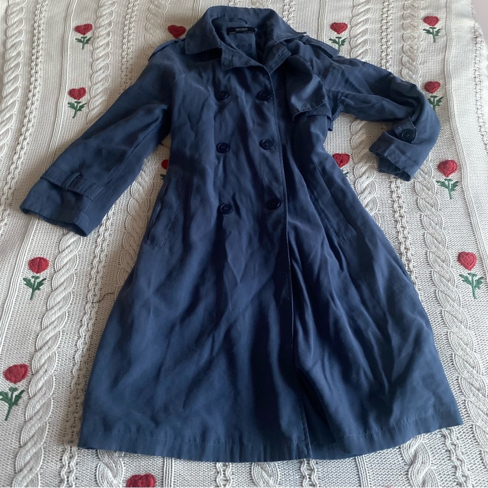 SOLD Zara Dark Blue Trench Coat